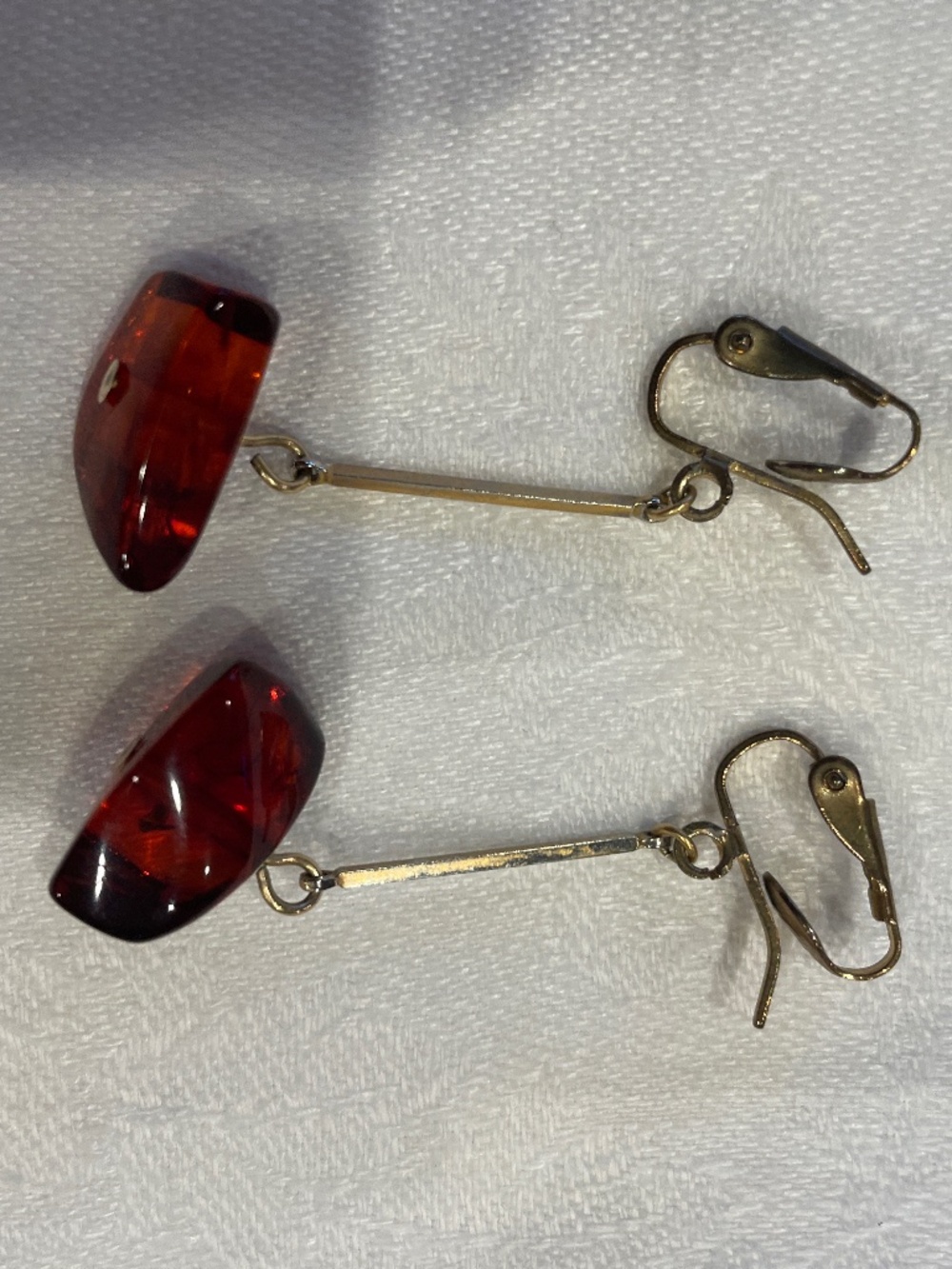 Amber drop earrings